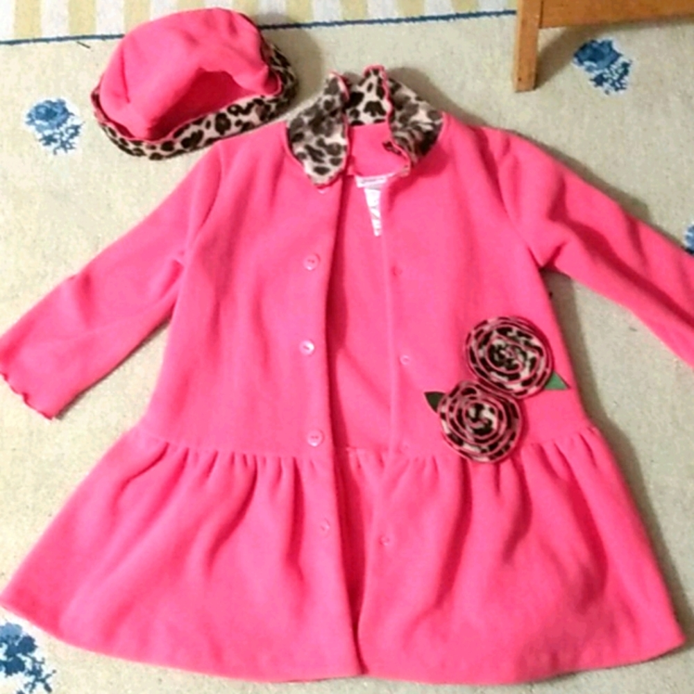 Jessica Ann pink cheetah coat with hat